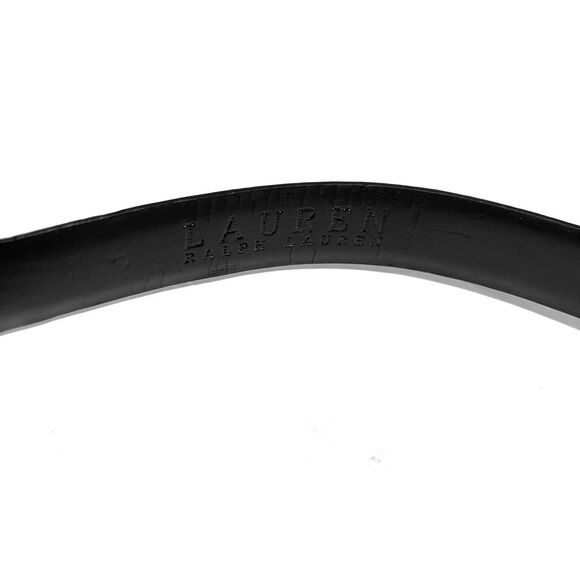 Lauren Ralph Lauren Tri Strap O Ring Equestrian Belt Size M silver Black Leather main image 5
